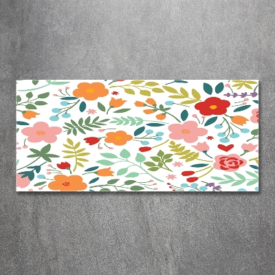 Glazen schilderij Illustratie van bloemen