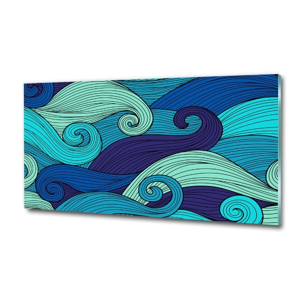 Schilderij op glas Abstracte golven