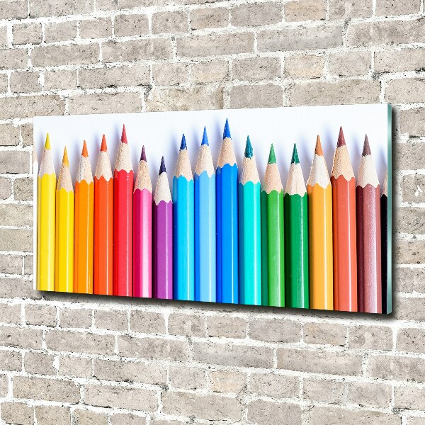 Fotoobraz na ścianę szklany Kolorowe kredki