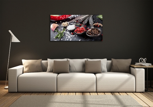 Foto schilderij op glas Kruiden en specerijen