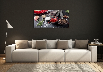 Foto schilderij op glas Kruiden en specerijen