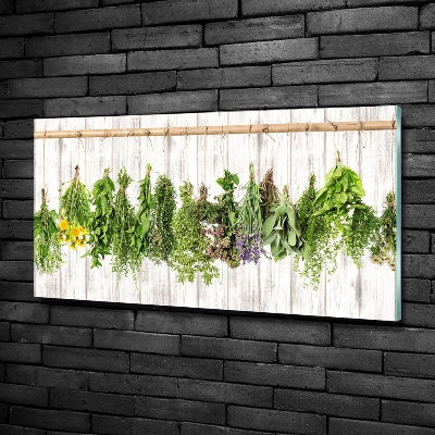 Foto obraz szklany Zioła na sznurku