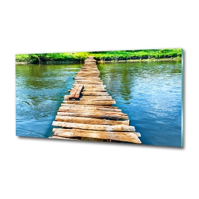 Foto schilderij op glas Houten brug