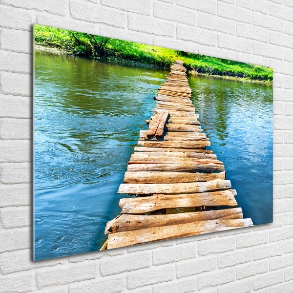 Foto schilderij op glas Houten brug