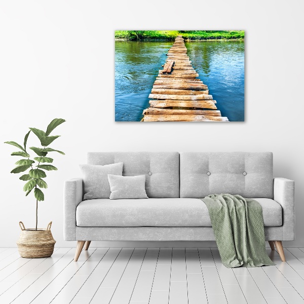 Foto schilderij op glas Houten brug
