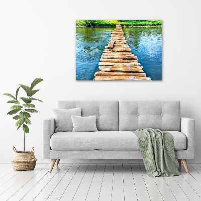 Foto schilderij op glas Houten brug