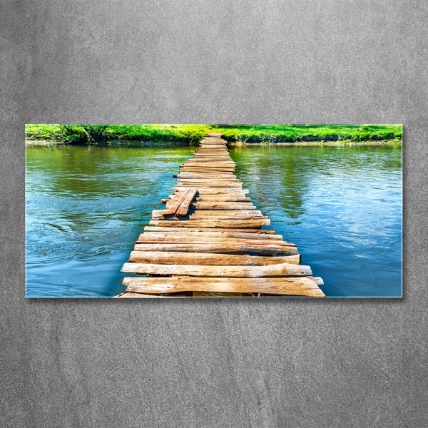 Foto schilderij op glas Houten brug
