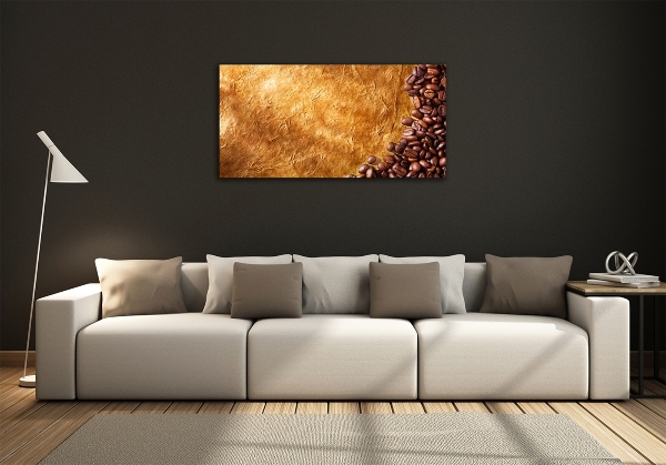 Schilderij glas Koffiebonen