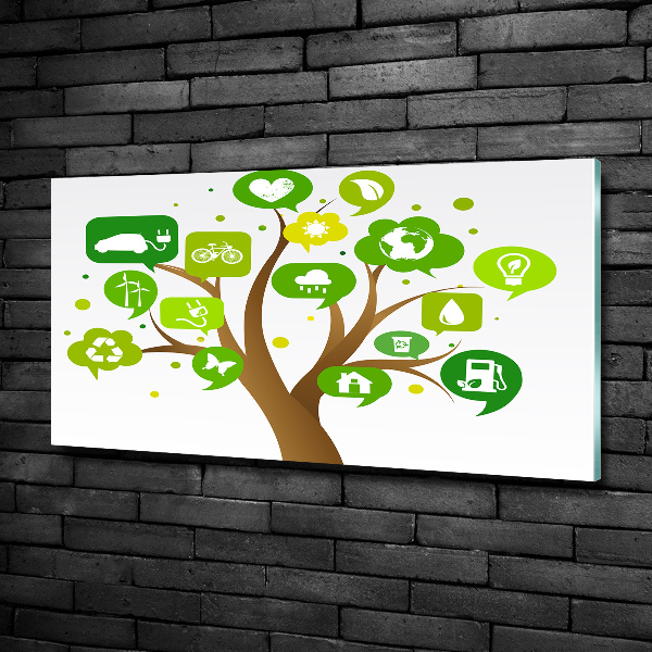 Schilderij glas Ecologische boom