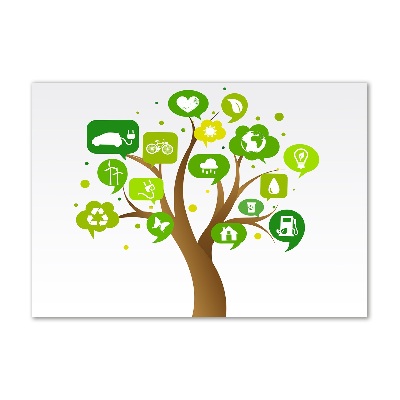 Schilderij glas Ecologische boom