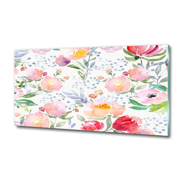 Schilderij glas Klaprozen