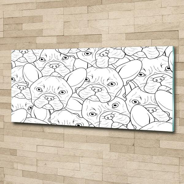 Schilderij op glas Franse bulldogs
