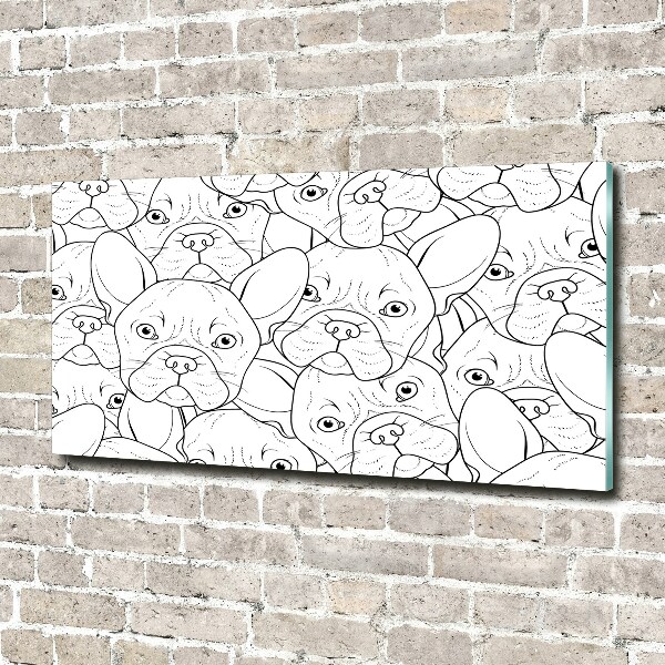 Schilderij op glas Franse bulldogs