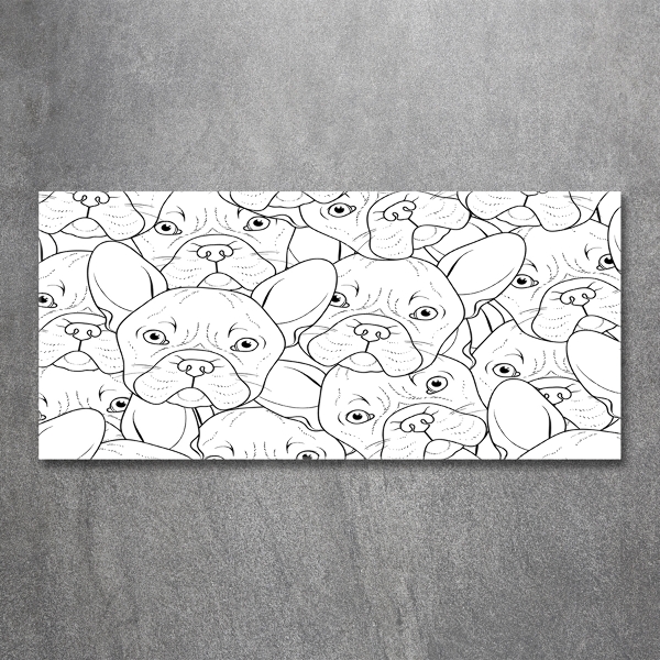 Schilderij op glas Franse bulldogs