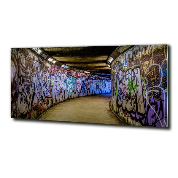 Schilderij glas Graffiti in de metro