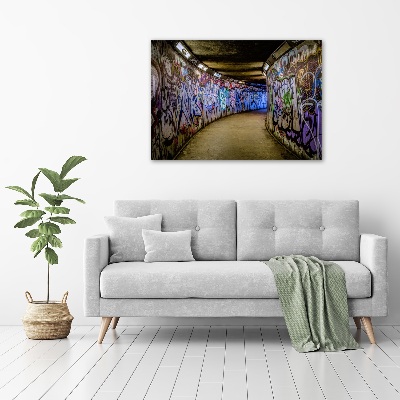 Schilderij glas Graffiti in de metro