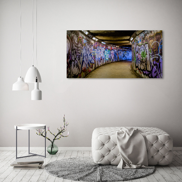 Schilderij glas Graffiti in de metro