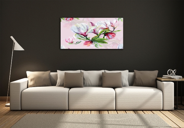 Foto schilderij op glas Magnolia bloemen