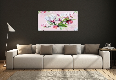Foto schilderij op glas Magnolia bloemen