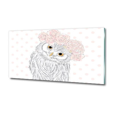 Foto-obraz szkło hartowane Sowa w wianku
