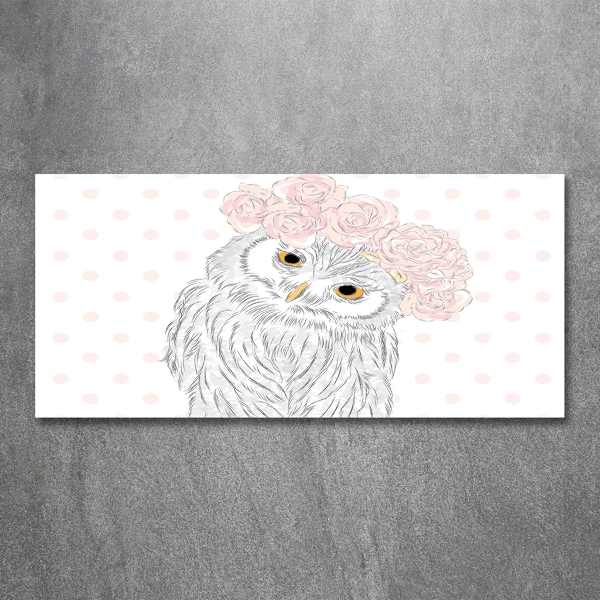 Foto-obraz szkło hartowane Sowa w wianku