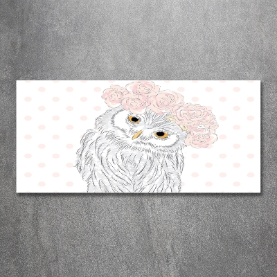 Foto-obraz szkło hartowane Sowa w wianku