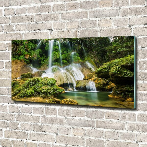 Schilderij glas Waterval