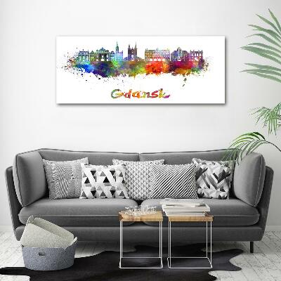 Fotoobraz na ścianę szklany Kolorowy Gdańsk