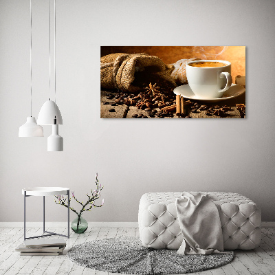 Foto schilderij op glas Koffie en kruiden