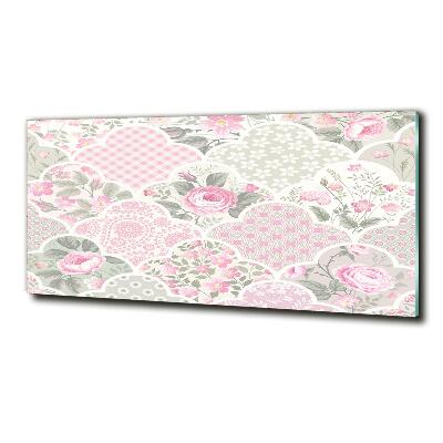 Schilderij glas Rozen en versieringen