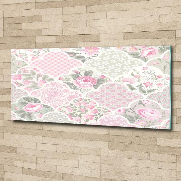 Schilderij glas Rozen en versieringen