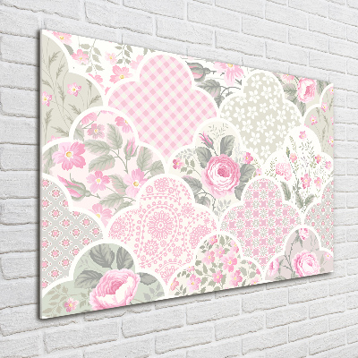 Foto obraz szklany Róże i ornamenty