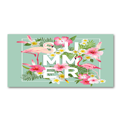 Foto obraz szklany Wakacje i flamingi