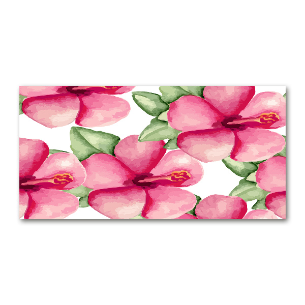 Foto schilderij op glas Tropische bloemen