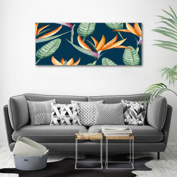 Schilderij op glas Strelitzia reginae