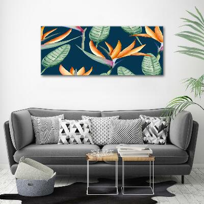 Schilderij op glas Strelitzia reginae