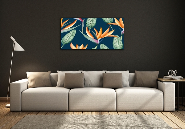 Schilderij op glas Strelitzia reginae