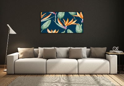 Schilderij op glas Strelitzia reginae