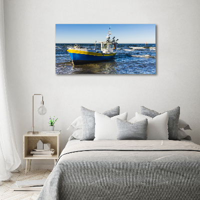 Foto schilderij op glas Een patrouilleboot op zee