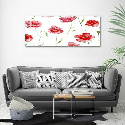 Schilderij op glas Klaprozen