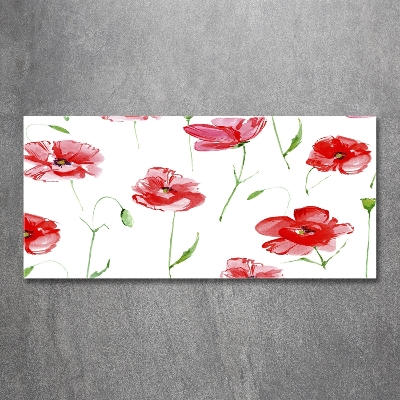 Schilderij op glas Klaprozen