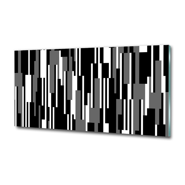 Foto schilderij op glas Zwart-witte lijnen