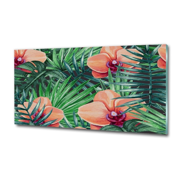 Schilderij glas Orchidee