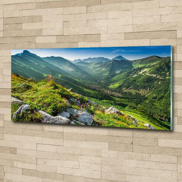 Foto schilderij op glas Zonsopgang in het Tatragebergte