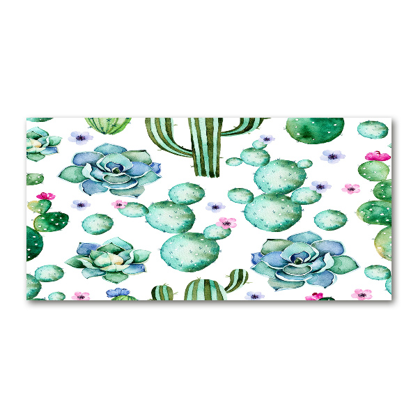 Schilderij op glas Cactussen