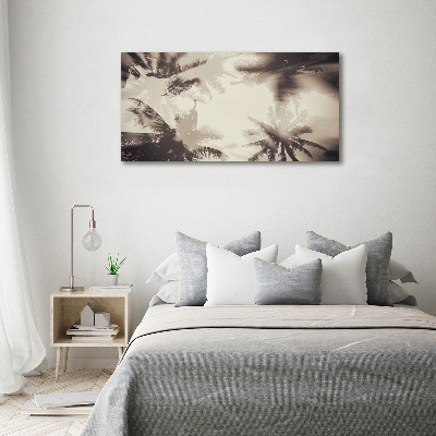 Schilderij glas Palmbomen