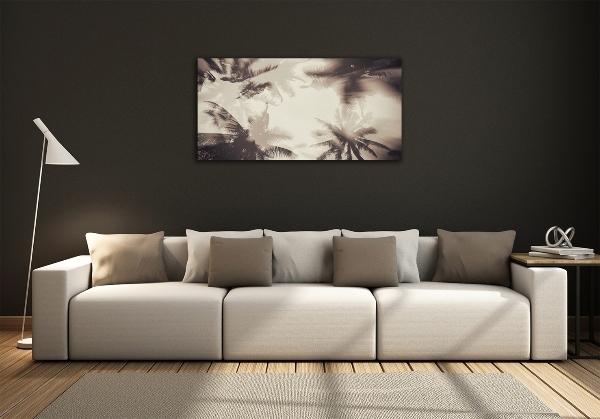 Schilderij glas Palmbomen