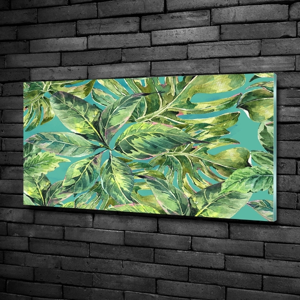 Glazen schilderij Tropische bladeren