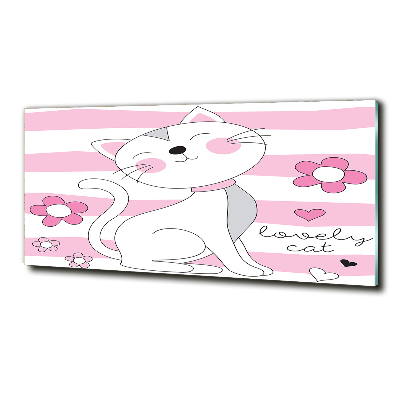 Foto obraz szkło hartowane Biały kot