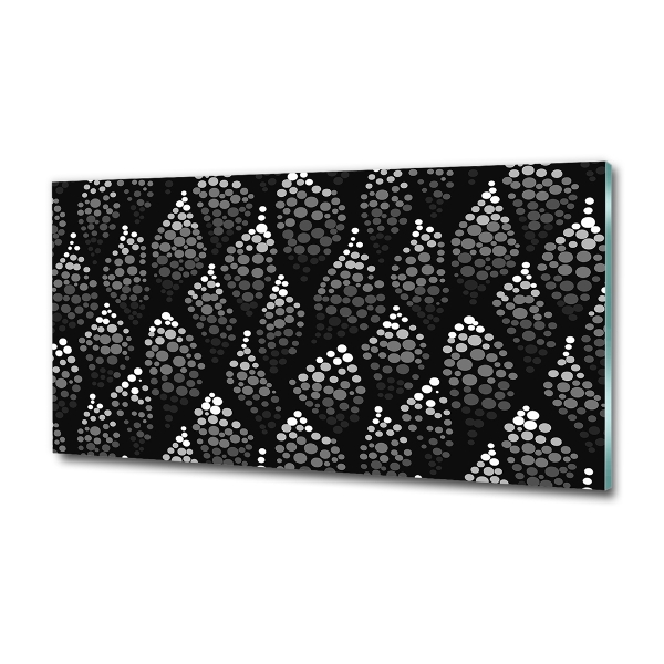Foto schilderij op glas Zwart-witte stippen